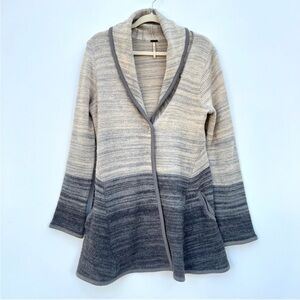 Free People Boho oversized  Gray Ombre Wool Blend Cardigan Coat size large
